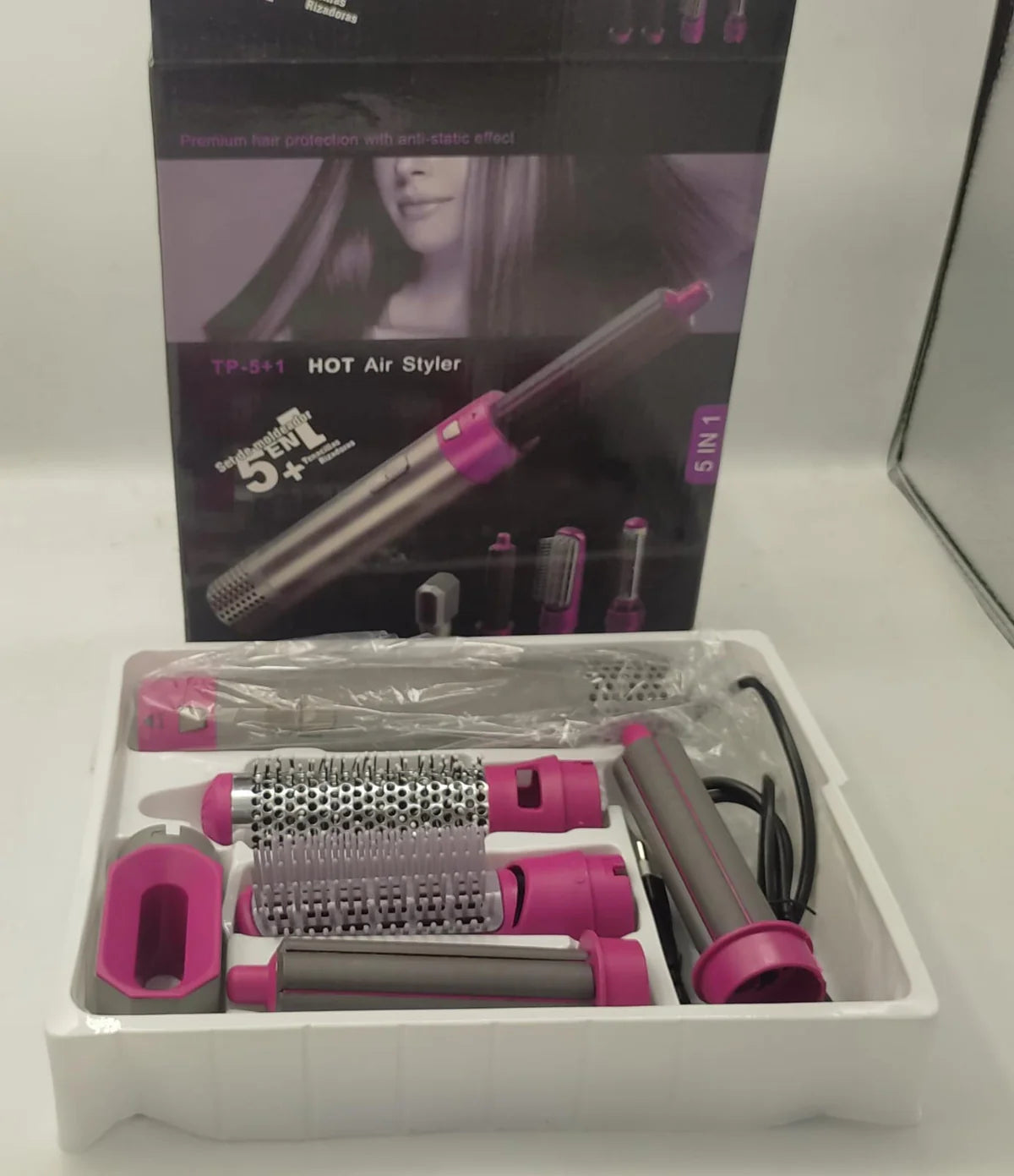 5-in-1 Hot Air Brush, Hair dryer and curler set